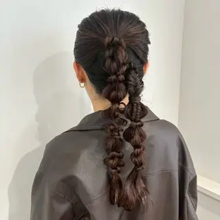 ロング ヘアアレンジ 横浜パーマ🌐 暖色カラー🍒もえかのヘアスタイル