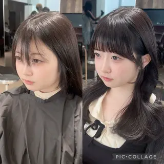 セミロング 🎀大竹美侑／顔まわ りカット／レイヤーのヘアスタイル