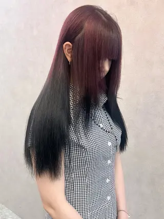 セミロング カラー ヘアアレンジ yuuto🌈 冬の透け感カラーのヘアスタイル