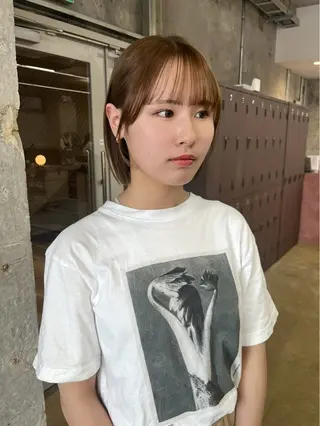 ショート カラー ナガノリノ /ボブ/ ベージュ/暖色のヘアスタイル