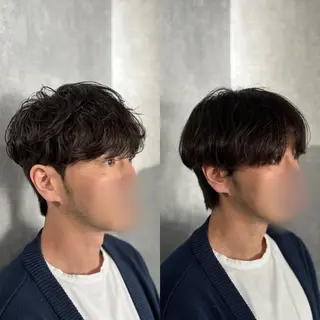 ショート パーマ メンズ 韓国メンズヘア/ ダウンパーマ/歩夢のヘアスタイル