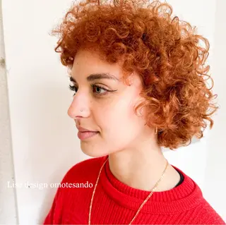 ショート カラー パーマ ヘアアレンジ メンズ 表参道Lise おおいしおりのヘアスタイル