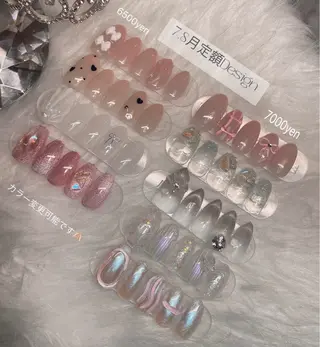 ネイル 23時まで❤︎韓国、 ワンホンネイルのネイルデザイン