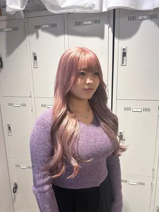 ロング カラー パーマ ヘアアレンジ メンズ ブリーチなしカラー/ ブラウン/レイヤーのヘアスタイル