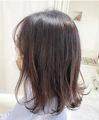 ミディアム カラー ブリーチなしWカラー /酸性ストレート河本のヘアスタイル