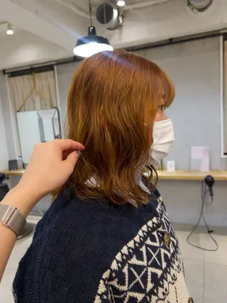 ミディアム パーマ moeka 表参道のヘアスタイル