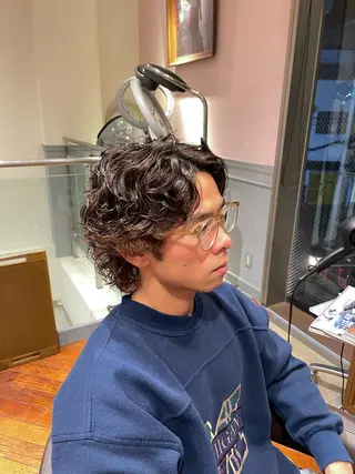 パーマ メンズ 大阪梅田 稲葉利也斗のヘアスタイル