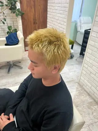 ショート カラー パーマ メンズ ️️髪質改善✨ミニモ 学割/Hina💖のヘアスタイル