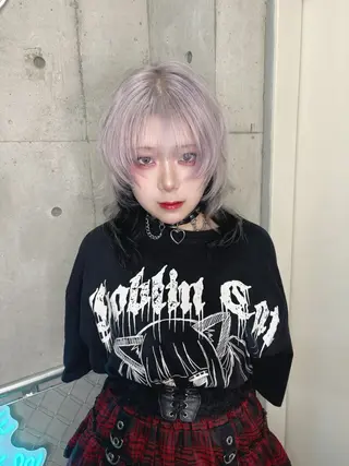 セミロング ハイトーン/ブリーチ /ウルフ⛓️MAKIのヘアスタイル