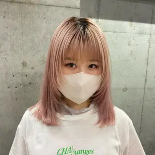 セミロング カラー 🩶レイヤーカット 🩶柔らかカラー結愛のヘアスタイル