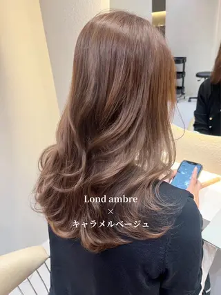 ロング ❤️ブリーチなし💚 ダブルカラー平野実花のヘアスタイル