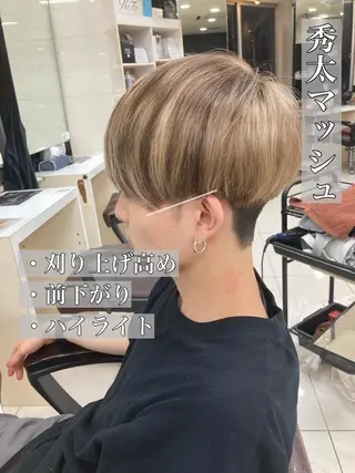 ショート カラー メンズ メッシュカラー 艶髪/西尾 幸樹のヘアスタイル