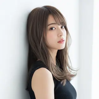 セミロング カラー mizu kiのヘアスタイル