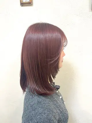 ミディアム カラー うる艶カラー× ハイトーン/miuのヘアスタイル