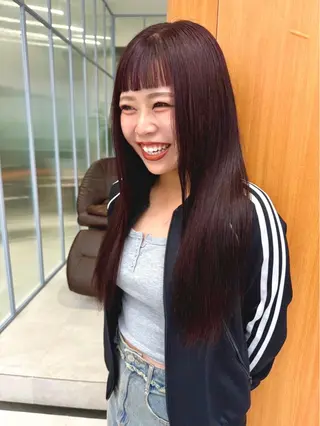 ロング カラー ひかり／ベージュ ／似合わせカットのヘアスタイル