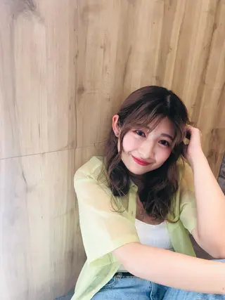 セミロング たけだ れなのヘアスタイル