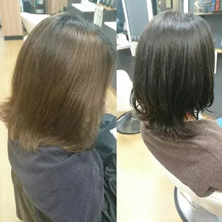 ミディアム 岩崎 秀之のヘアスタイル