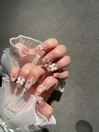 ネイル I-nailロング /ワンホン/キラキラのネイルデザイン