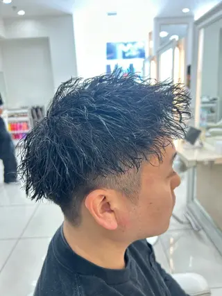 ショート パーマ メンズ 髪質改善/艶カラー/ メンズパーマ/鈴木のヘアスタイル