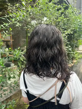 パーマ えんぐちとも／透明感 カラー／博多ボブのヘアスタイル