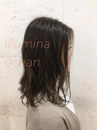 セミロング カラー 斉藤 貴也のヘアスタイル
