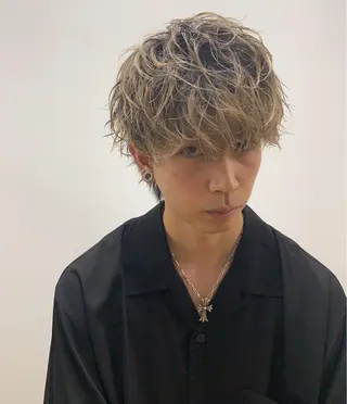 ショート カラー パーマ ヘアアレンジ メンズ キッズ 🟦ニュアンス/メン ズパーマ横浜🟦のヘアスタイル