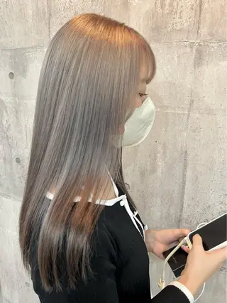 ロング カラー レイヤー/韓国 ハイトーン興津史弥のヘアスタイル