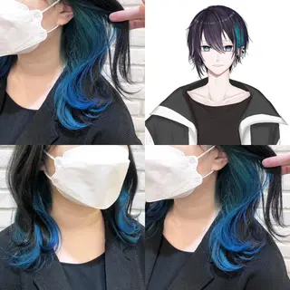 ミディアム カラー 推しカラー✨ オタク美容師ユウカのヘアスタイル