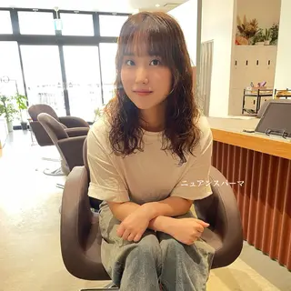 セミロング カラー パーマ 北九州美容室 🕊️わかな✂︎のヘアスタイル
