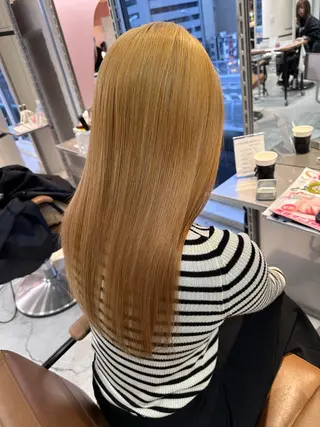 ロング カラー レイヤーブリーチ特化 ホワイト専門/岸のヘアスタイル