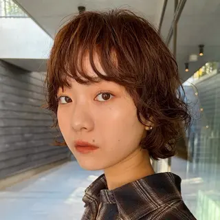 ショート パーマ ボブ/レイヤー/ニュ アンスパーマ/小夏のヘアスタイル