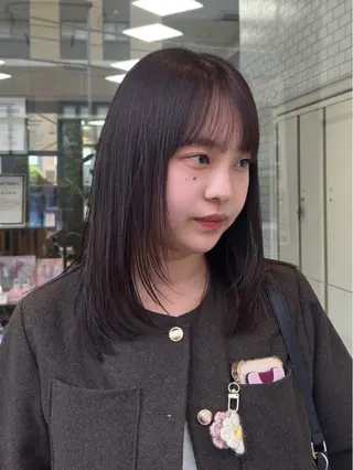 セミロング ブリーチなしダブル カラー/暖色/麻咲のヘアスタイル