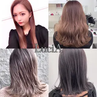 ロング ヘアアレンジ カラー LuciA/エクステ カラーのヘアスタイル