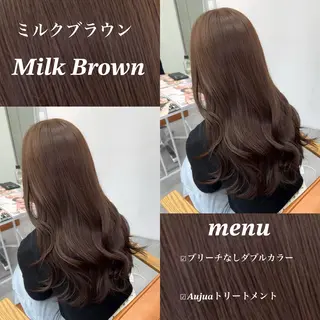 ロング カラー ヘアアレンジ ブリーチなしカラー /ベージュ/安形翔のヘアスタイル