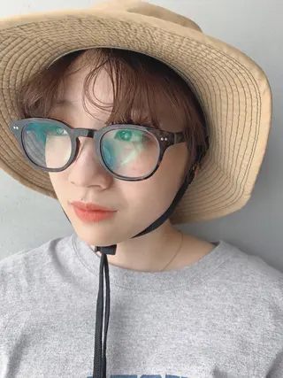 ショート カラー ボブパーマコテ巻き風 パーマNo1深江秀平のヘアスタイル