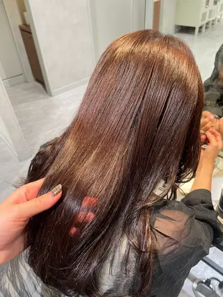 セミロング カラー 🪩サクヤ🪩暗髪 カラー/ワイドバングのヘアスタイル