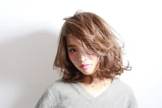 ミディアム カラー 縮毛矯正/髪質改善 /ブリーチ/東陽町✨のヘアスタイル