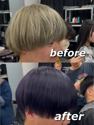 カラー ヘアアレンジ メンズ Ryo横浜韓国ヘア/ 曲がる縮毛矯正特化のヘアスタイル