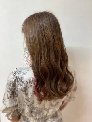 セミロング カラー 岡本 拓朗のヘアスタイル
