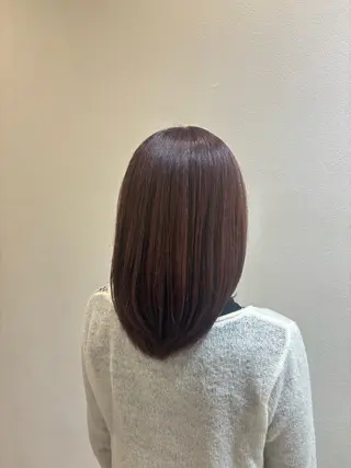 ミディアム カラー ワンカラー/モデル/ Rinのヘアスタイル