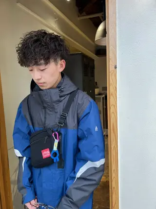 パーマ メンズ nishido ハイライト/海外ヘアのヘアスタイル