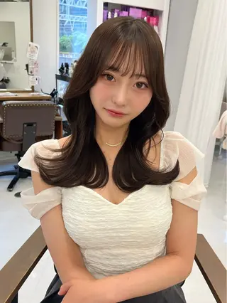 セミロング カラー 赤みなしカラー/梅田 /レイヤー/IORIのヘアスタイル
