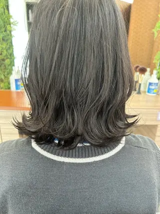 ミディアム 最新ケアカラー 髪質改善YUTOのヘアスタイル