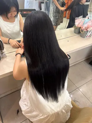 ロング カラー ヘアアレンジ メンズ シールエクステ🎀 羽エクステ🌙しぇるのヘアスタイル