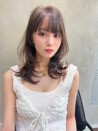 ミディアム 透明感カラー/ 髪質改善/ねねのヘアスタイル
