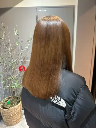 セミロング 縮毛矯正+モテカラー 🎀✨MIHOのヘアスタイル