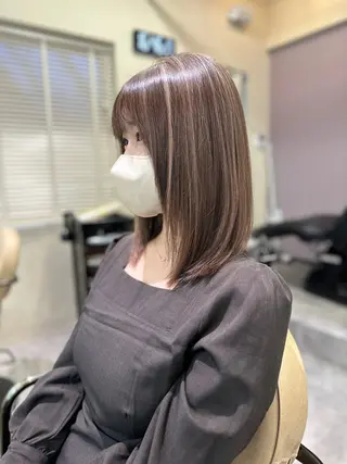 ミディアム カラー opus 店長大和 レイヤー/赤み消しのヘアスタイル