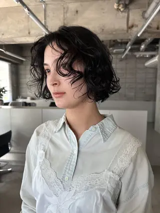 ショート カラー パーマ ヘアアレンジ メンズ casey mayuのヘアスタイル
