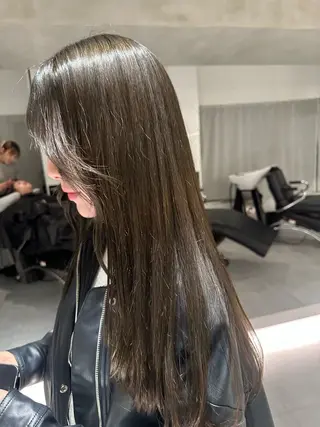 ロング カラー ヘアアレンジ オリーブ透明感カラー 表参道/MIKUのヘアスタイル
