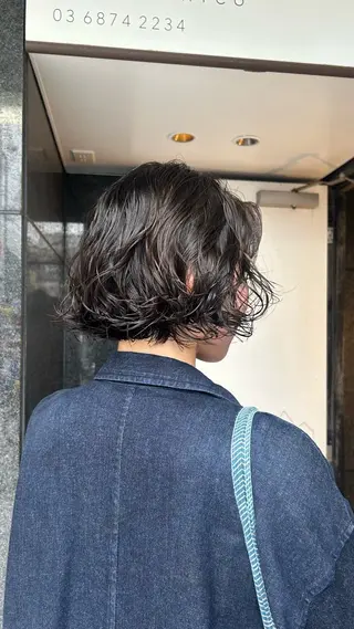 ショート カラー パーマ 🌿ボブ パーマ高橋啓太🌿のヘアスタイル